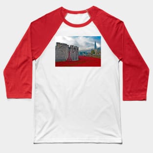 Red Poppies At The Tower Of London Baseball T-Shirt